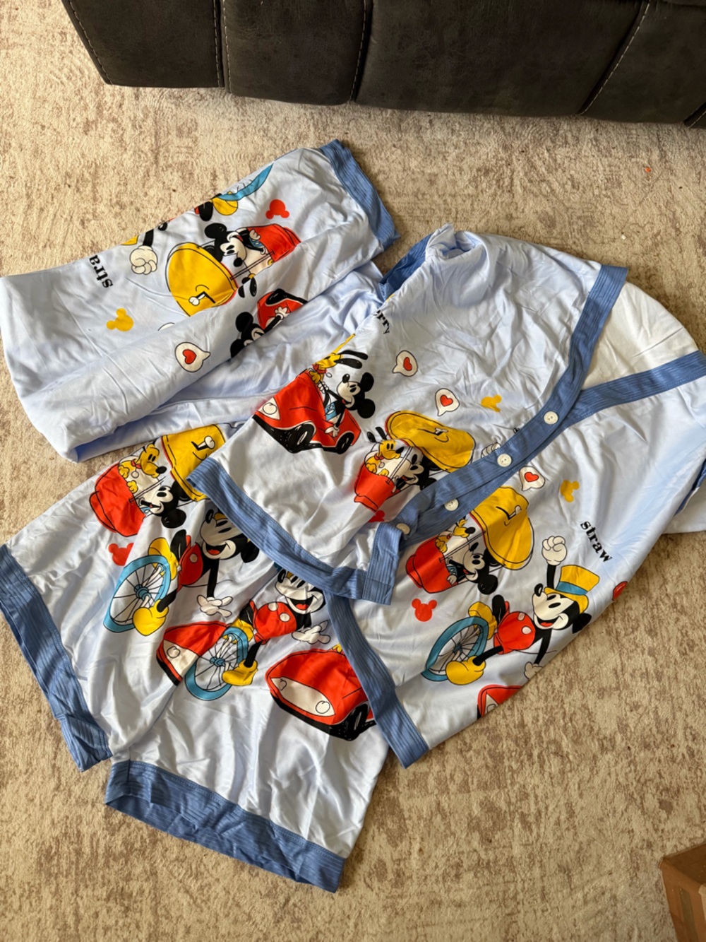 Vintage Mickey Mouse Light Blue Pajama Set